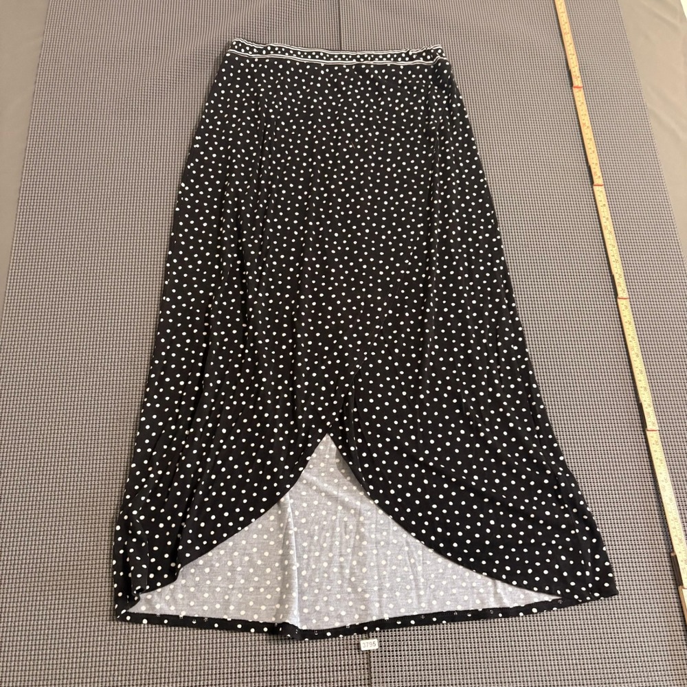 Max Studio Womens Black White Polka Dot Tulip Hem Maxi Skirt Size S